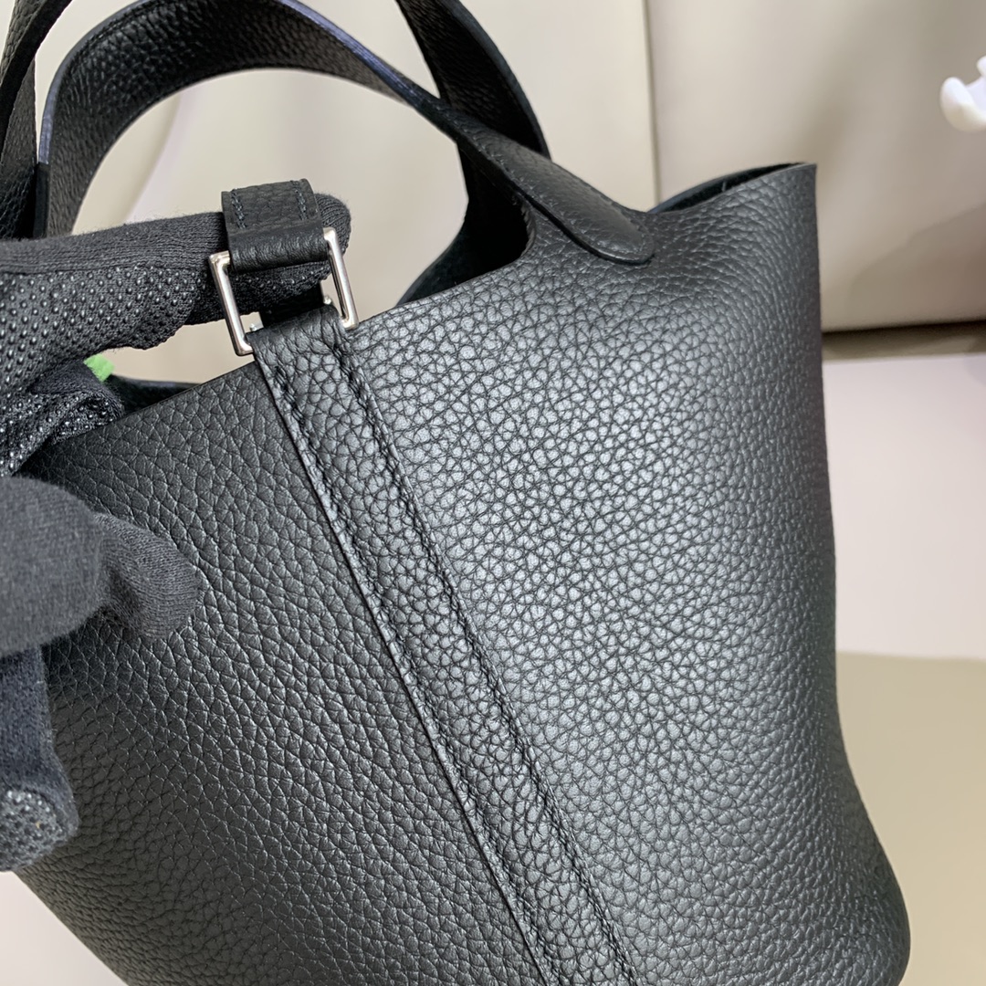 에르메스 피코탄 락18 블랙 은장 끌레망스 가죽